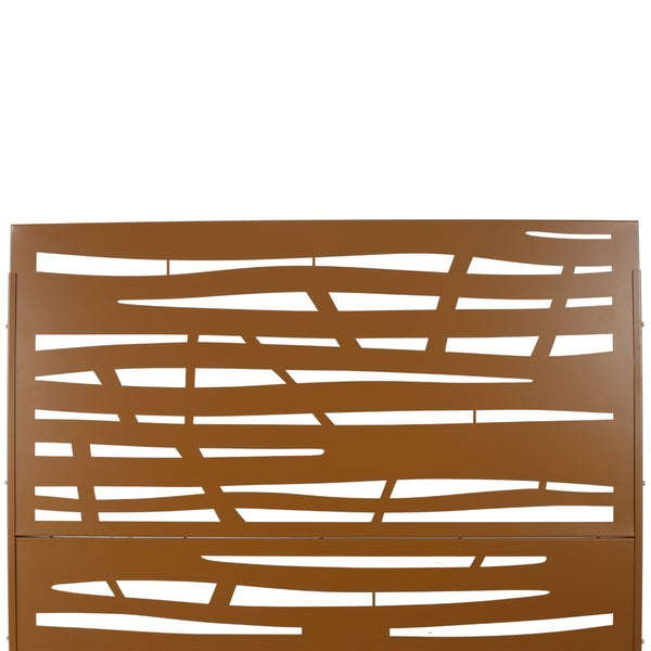 English Elm Outdoor Freestanding Metal Privacy Screen Lattice Panel for Patio Deck or Garden Brown PS109 W465P193229