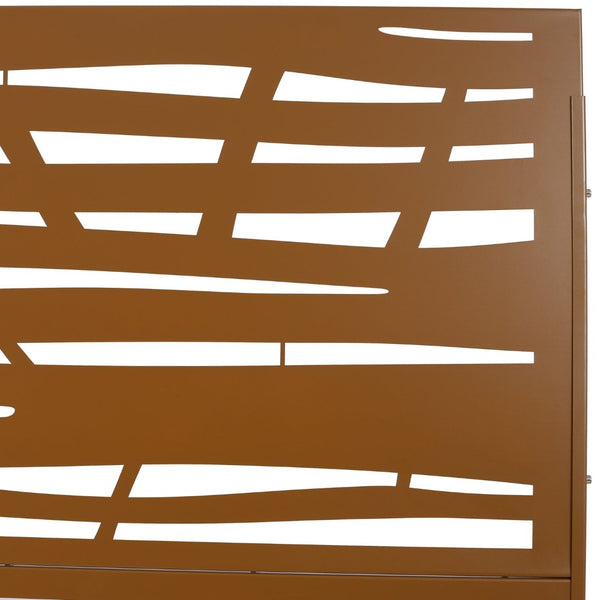 English Elm Outdoor Freestanding Metal Privacy Screen Lattice Panel for Patio Deck or Garden Brown PS109 W465P193229