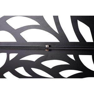 English Elm Outdoor Freestanding Geometric Metal Privacy Panel for Patio Balcony Deck Garden Black W465P193232