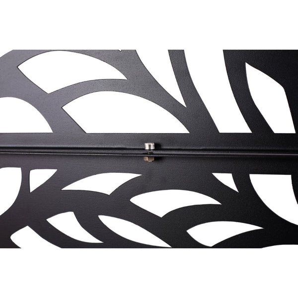 English Elm Outdoor Freestanding Geometric Metal Privacy Panel for Patio Balcony Deck Garden Black W465P193232