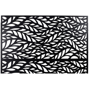 English Elm Outdoor Freestanding Geometric Metal Privacy Panel for Patio Balcony Deck Garden Black W465P193232