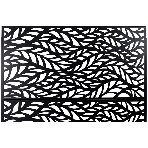 English Elm Outdoor Freestanding Geometric Metal Privacy Panel for Patio Balcony Deck Garden Black W465P193232