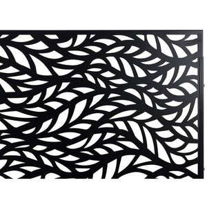 English Elm Outdoor Freestanding Geometric Metal Privacy Panel for Patio Balcony Deck Garden Black W465P193232