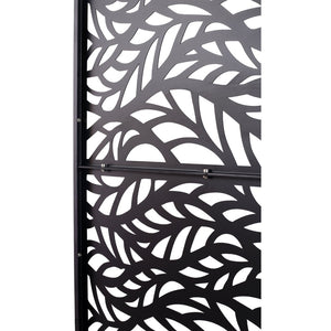 English Elm Outdoor Freestanding Geometric Metal Privacy Panel for Patio Balcony Deck Garden Black W465P193232