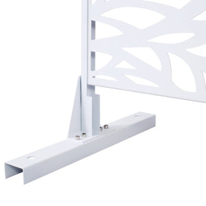English Elm Outdoor Freestanding Geometric Metal Privacy Panel for Patio Balcony Deck Garden White W465P193233