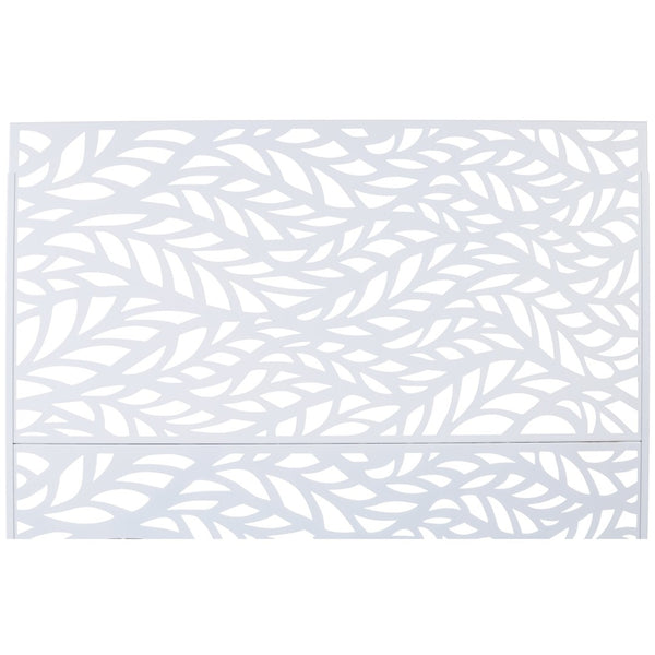 English Elm Outdoor Freestanding Geometric Metal Privacy Panel for Patio Balcony Deck Garden White W465P193233