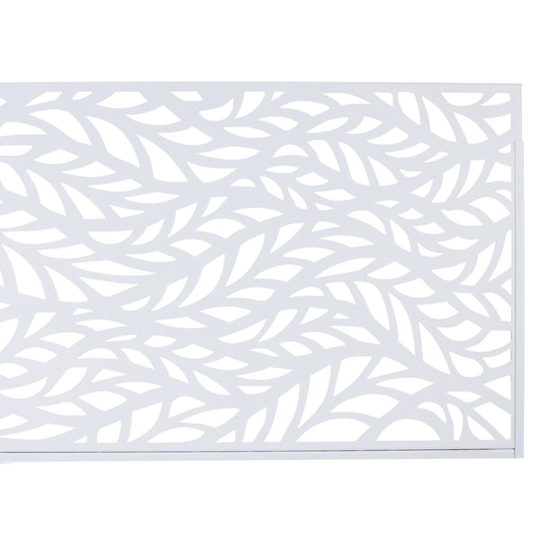 English Elm Outdoor Freestanding Geometric Metal Privacy Panel for Patio Balcony Deck Garden White W465P193233