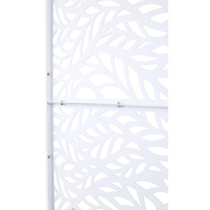 English Elm Outdoor Freestanding Geometric Metal Privacy Panel for Patio Balcony Deck Garden White W465P193233
