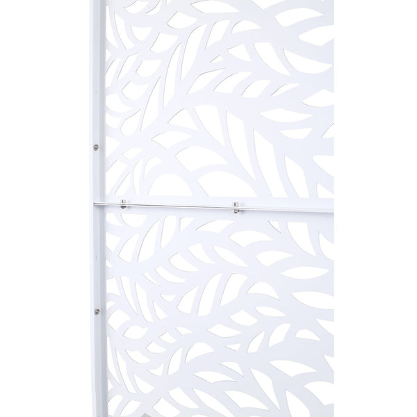 English Elm Outdoor Freestanding Geometric Metal Privacy Panel for Patio Balcony Deck Garden White W465P193233