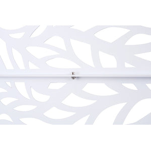 English Elm Outdoor Freestanding Geometric Metal Privacy Panel for Patio Balcony Deck Garden White W465P193233