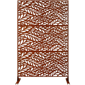 English Elm Outdoor Freestanding Metal Privacy Screen Rustic Patina Patio Garden Deck Divider Panel W465P193235