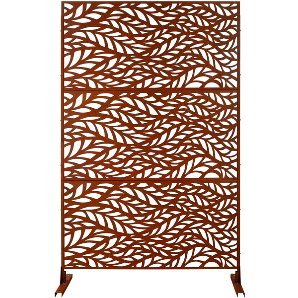 English Elm Outdoor Freestanding Metal Privacy Screen Rustic Patina Patio Garden Deck Divider Panel W465P193235
