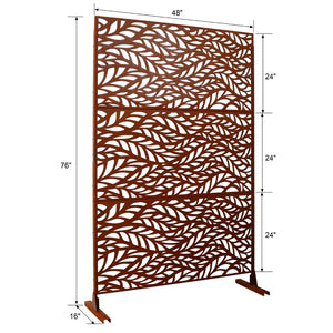 English Elm Outdoor Freestanding Metal Privacy Screen Rustic Patina Patio Garden Deck Divider Panel W465P193235