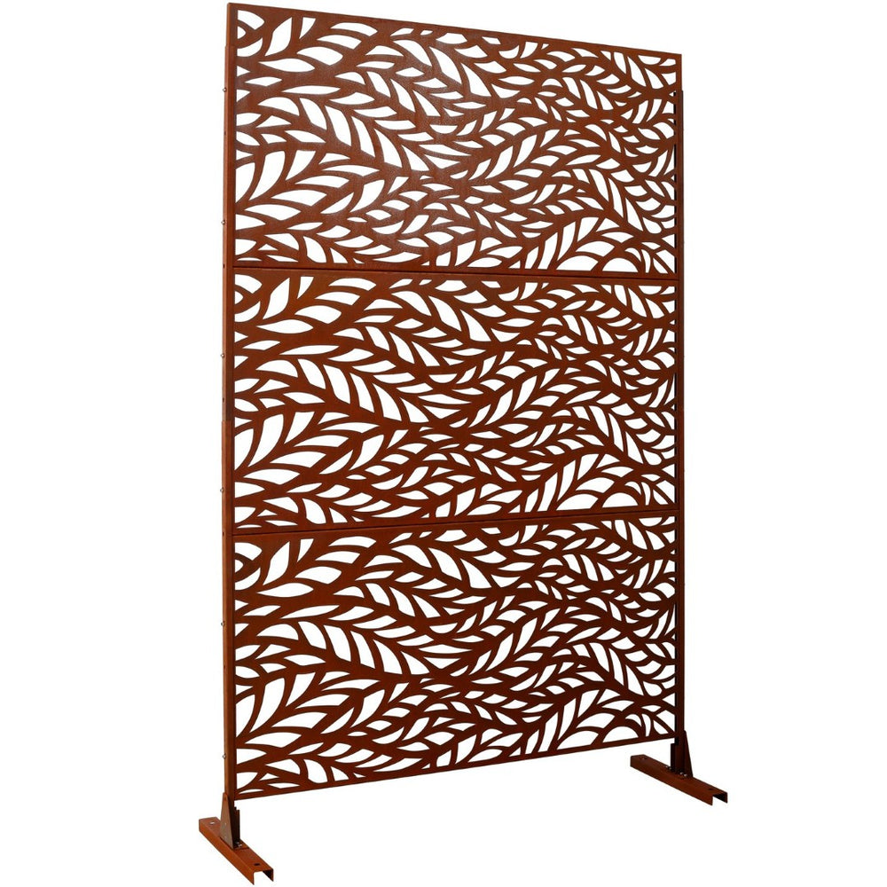 English Elm Outdoor Freestanding Metal Privacy Screen Rustic Patina Patio Garden Deck Divider Panel W465P193235