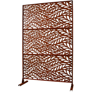 English Elm Outdoor Freestanding Metal Privacy Screen Rustic Patina Patio Garden Deck Divider Panel W465P193235
