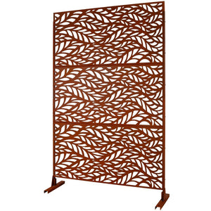English Elm Outdoor Freestanding Metal Privacy Screen Rustic Patina Patio Garden Deck Divider Panel W465P193235