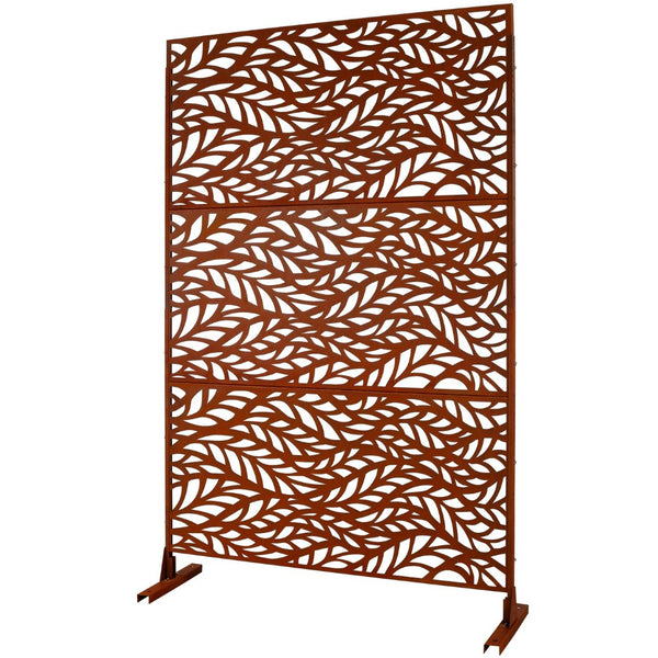 English Elm Outdoor Freestanding Metal Privacy Screen Rustic Patina Patio Garden Deck Divider Panel W465P193235