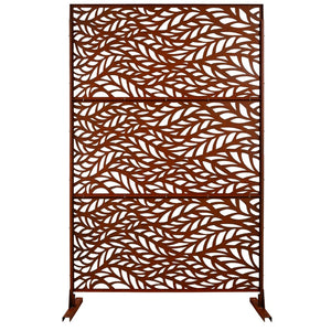 English Elm Outdoor Freestanding Metal Privacy Screen Rustic Patina Patio Garden Deck Divider Panel W465P193235