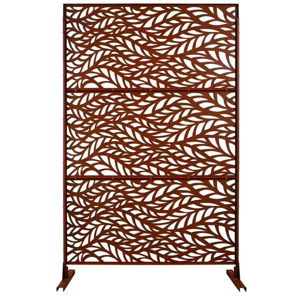 English Elm Outdoor Freestanding Metal Privacy Screen Rustic Patina Patio Garden Deck Divider Panel W465P193235