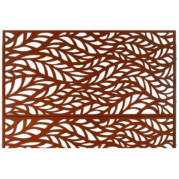 English Elm Outdoor Freestanding Metal Privacy Screen Rustic Patina Patio Garden Deck Divider Panel W465P193235