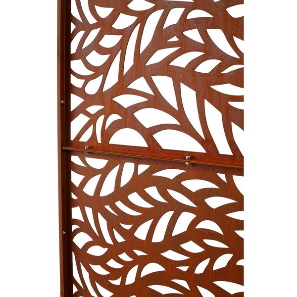 English Elm Outdoor Freestanding Metal Privacy Screen Rustic Patina Patio Garden Deck Divider Panel W465P193235