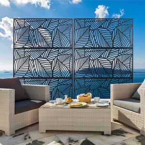 English Elm Outdoor Metal Lattice Privacy Screen Freestanding Rust Resistant Panel for Patio W465P193236