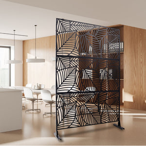 English Elm Outdoor Metal Lattice Privacy Screen Freestanding Rust Resistant Panel for Patio W465P193236