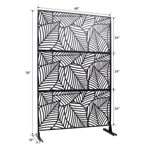 English Elm Outdoor Metal Lattice Privacy Screen Freestanding Rust Resistant Panel for Patio W465P193236