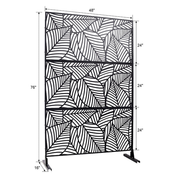 English Elm Outdoor Metal Lattice Privacy Screen Freestanding Rust Resistant Panel for Patio W465P193236