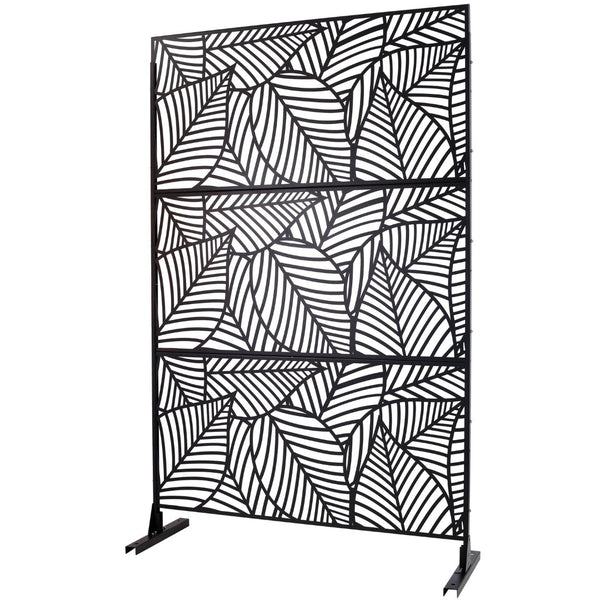 English Elm Outdoor Metal Lattice Privacy Screen Freestanding Rust Resistant Panel for Patio W465P193236