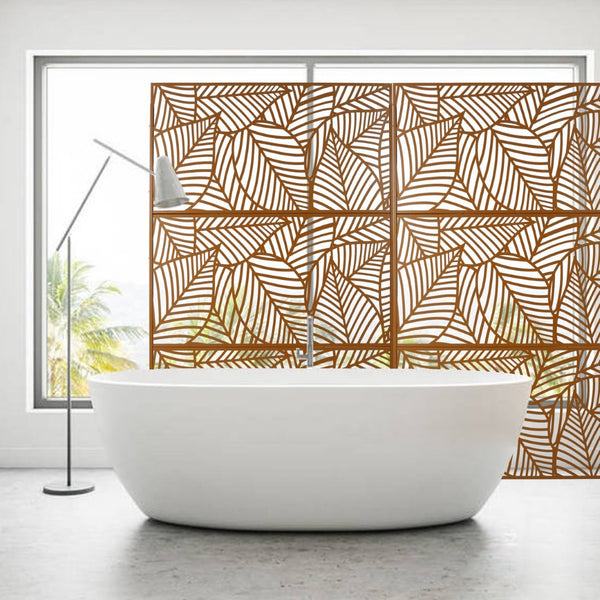 English Elm Outdoor Freestanding Metal Privacy Screen Geometric Lattice Fence for Patio Balcony W465P193237
