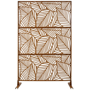 English Elm Outdoor Freestanding Metal Privacy Screen Geometric Lattice Fence for Patio Balcony W465P193237