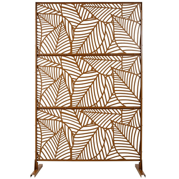 English Elm Outdoor Freestanding Metal Privacy Screen Geometric Lattice Fence for Patio Balcony W465P193237