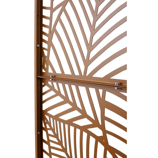 English Elm Outdoor Freestanding Metal Privacy Screen Geometric Lattice Fence for Patio Balcony W465P193237