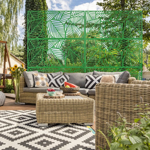 English Elm Outdoor Freestanding Metal Privacy Screen Decorative Lattice Panel for Patio Garden Deck W465P193238