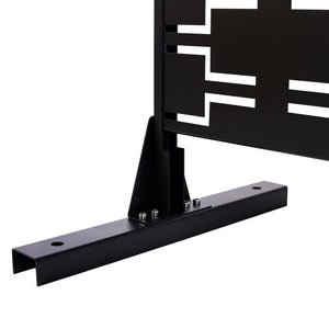 English Elm Outdoor Powder Coated Metal Privacy Screen Freestanding Geometric Panel Patio Garden PS112 Black W465P193241
