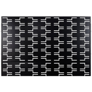 English Elm Outdoor Powder Coated Metal Privacy Screen Freestanding Geometric Panel Patio Garden PS112 Black W465P193241
