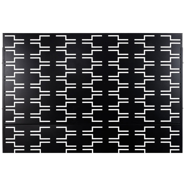 English Elm Outdoor Powder Coated Metal Privacy Screen Freestanding Geometric Panel Patio Garden PS112 Black W465P193241