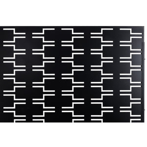 English Elm Outdoor Powder Coated Metal Privacy Screen Freestanding Geometric Panel Patio Garden PS112 Black W465P193241