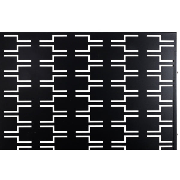 English Elm Outdoor Powder Coated Metal Privacy Screen Freestanding Geometric Panel Patio Garden PS112 Black W465P193241