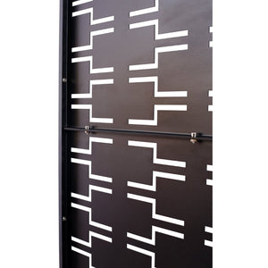 English Elm Outdoor Powder Coated Metal Privacy Screen Freestanding Geometric Panel Patio Garden PS112 Black W465P193241