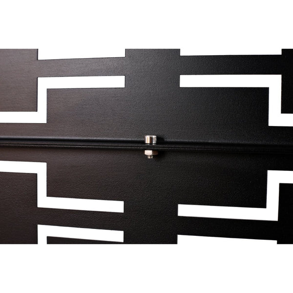 English Elm Outdoor Powder Coated Metal Privacy Screen Freestanding Geometric Panel Patio Garden PS112 Black W465P193241