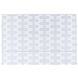 English Elm Outdoor Powder Coated Metal Privacy Screen Freestanding Geometric Panel Patio Garden PS112 White W465P193243