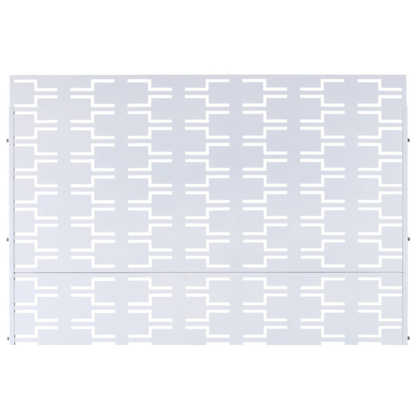 English Elm Outdoor Powder Coated Metal Privacy Screen Freestanding Geometric Panel Patio Garden PS112 White W465P193243