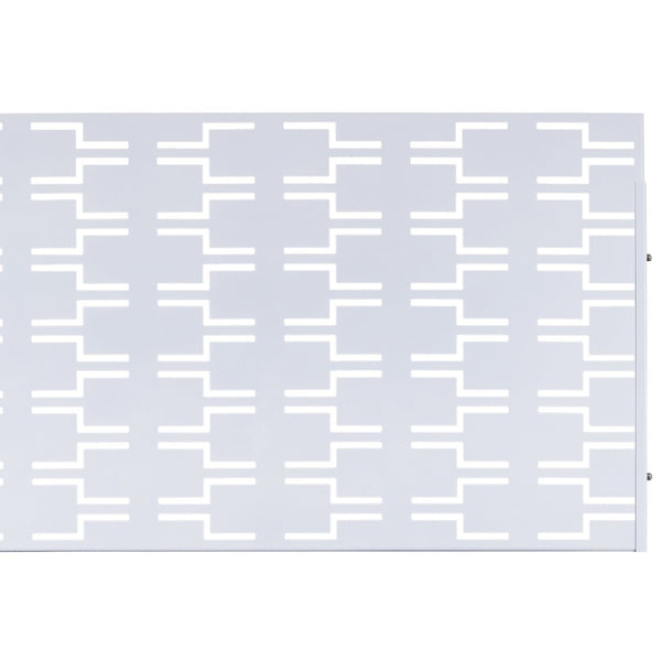 English Elm Outdoor Powder Coated Metal Privacy Screen Freestanding Geometric Panel Patio Garden PS112 White W465P193243