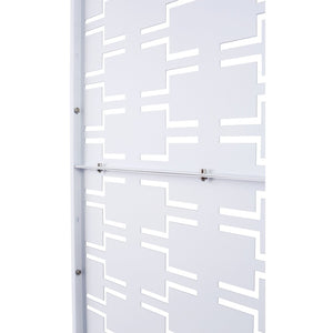 English Elm Outdoor Powder Coated Metal Privacy Screen Freestanding Geometric Panel Patio Garden PS112 White W465P193243