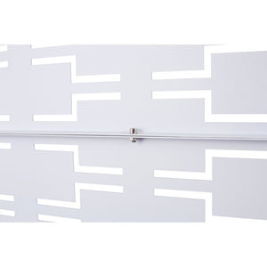 English Elm Outdoor Powder Coated Metal Privacy Screen Freestanding Geometric Panel Patio Garden PS112 White W465P193243