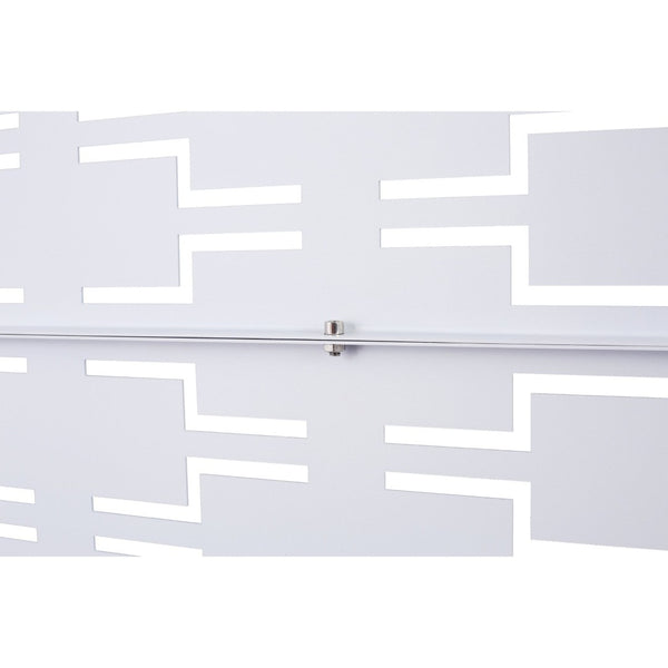 English Elm Outdoor Powder Coated Metal Privacy Screen Freestanding Geometric Panel Patio Garden PS112 White W465P193243