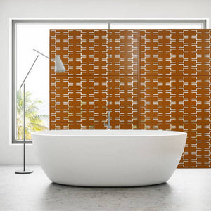 English Elm Outdoor Powder Coated Metal Privacy Screen Freestanding Geometric Panel Patio Garden PS112 Brown W465P193244