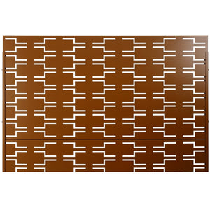 English Elm Outdoor Powder Coated Metal Privacy Screen Freestanding Geometric Panel Patio Garden PS112 Brown W465P193244
